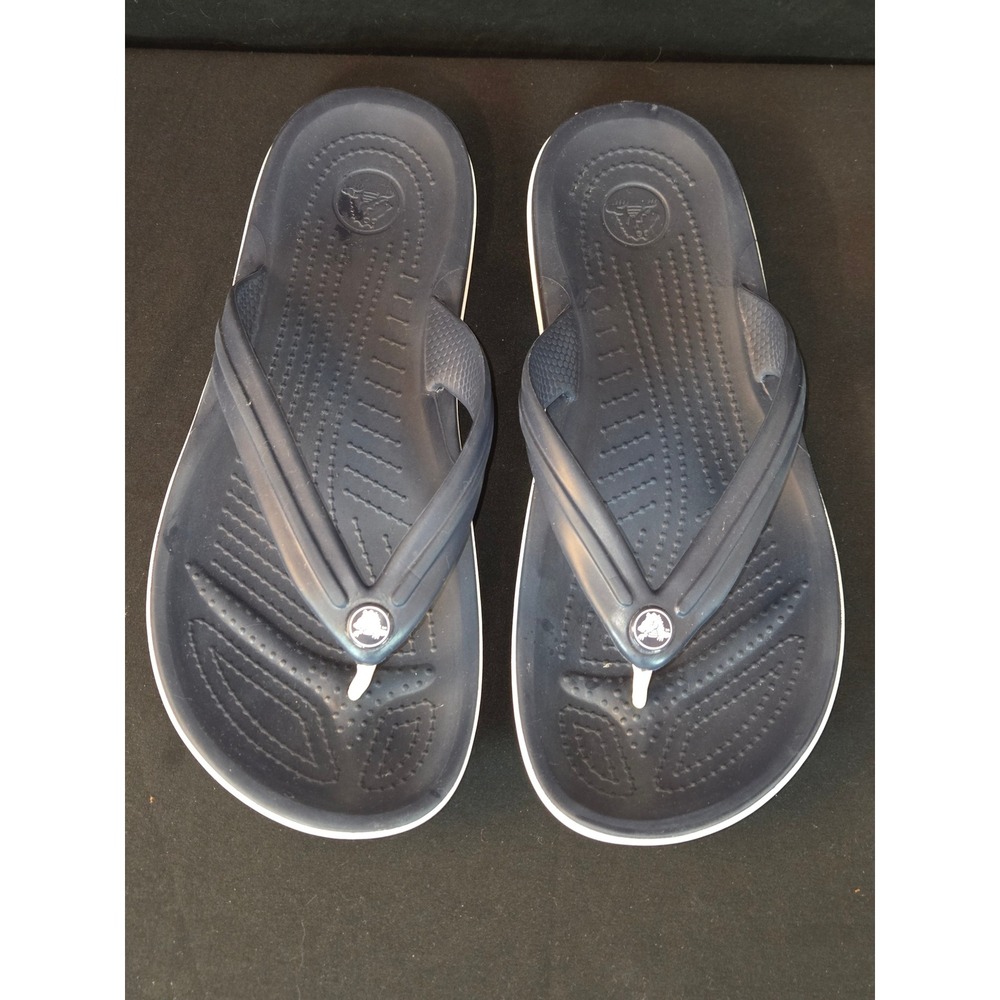 Crocs Mens Navy Blue Flip Flops Sandals Size 9‎